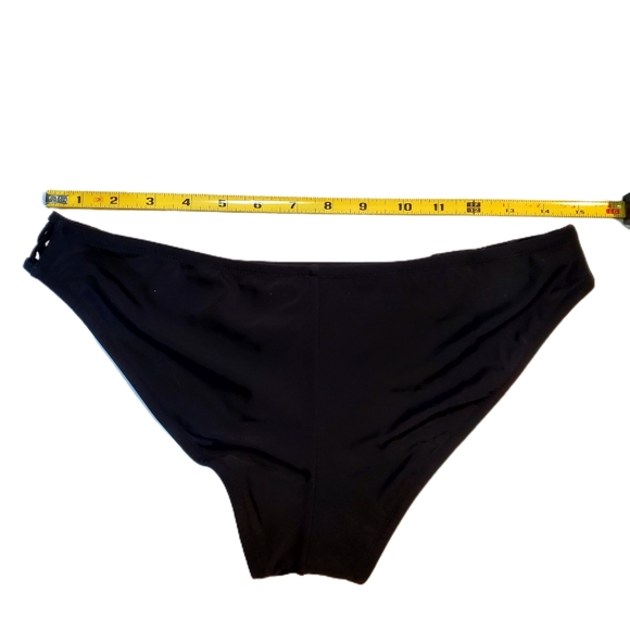 Victoria Secret Swim Black Bikini Bottom with Lattice work sides size L NWOT - Picture 4 of 6